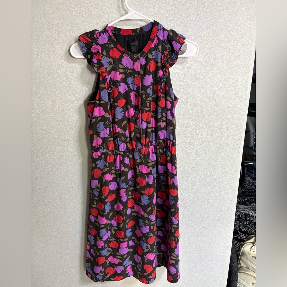 J.Crew floral silk dress